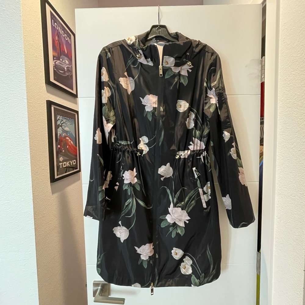 Ted Baker Women’s Floral Longline Windbreaker Jacket Coat